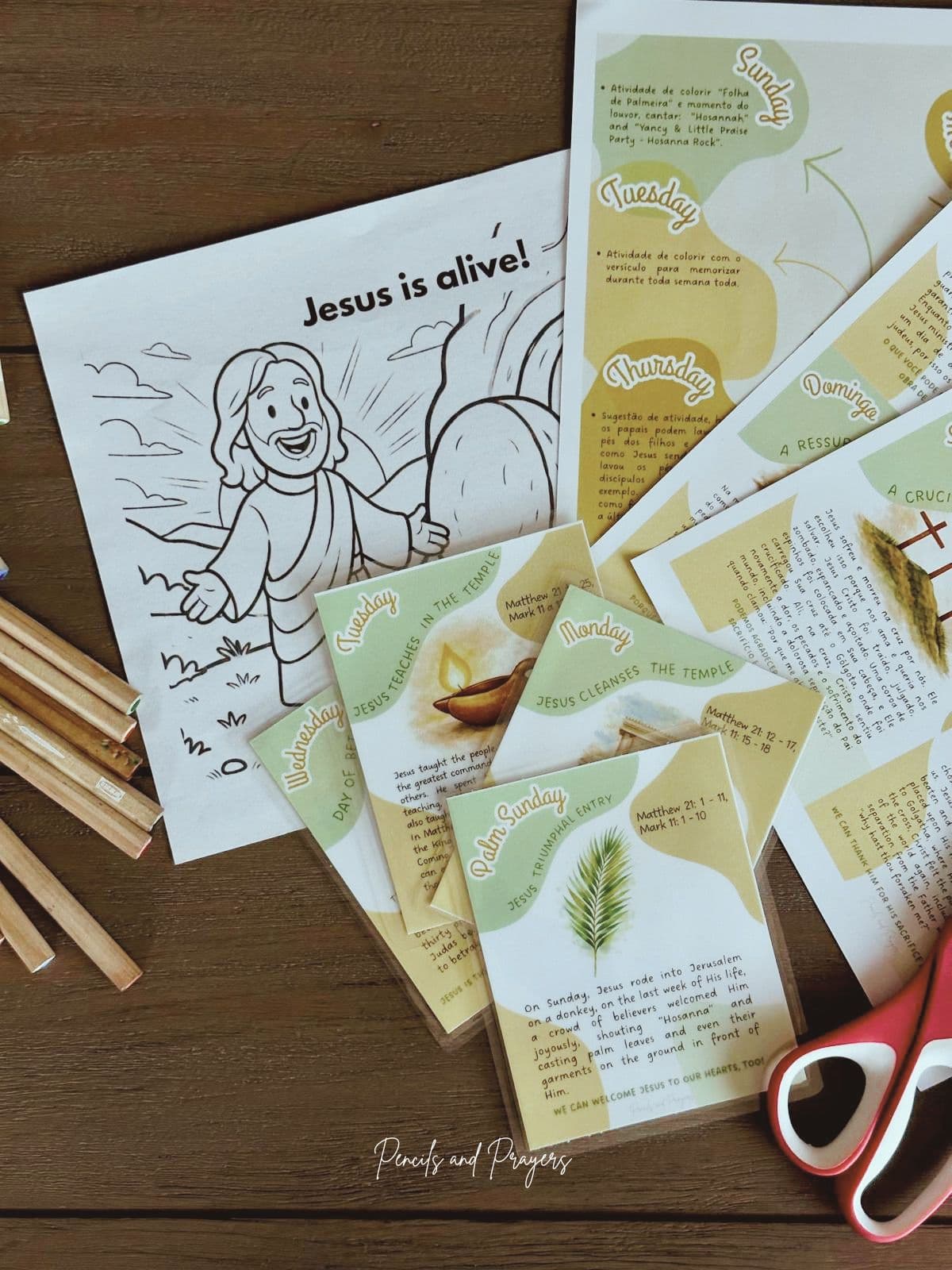 Holy Week timeline cards and activity sheet